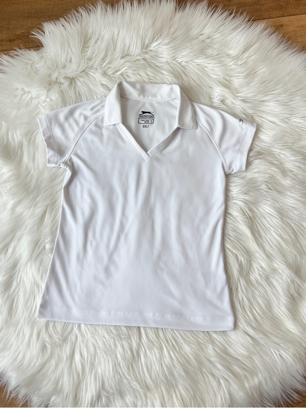 Slazenger Girls White Golf Polo Shirt Size S